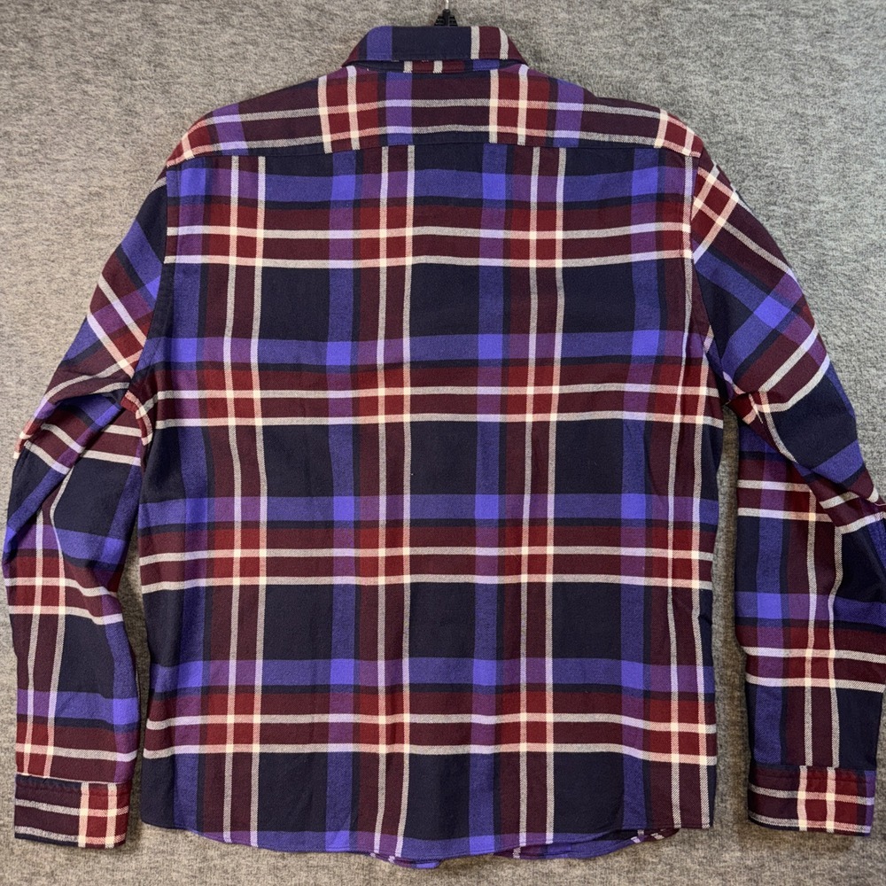 Boss By Hugo Boss Liam Regular Fit Plaid Flannel Button-Up Shirt Purple Sz L NEW - Picture 6 of 10